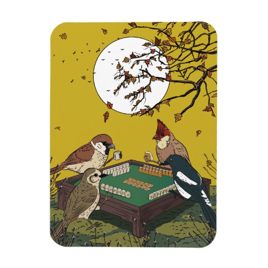 Mahjong vogels spel  magneet (Verticaal)
