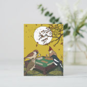 Mahjong vogels spel spelen briefkaart (Staand voorkant)