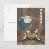Mahjong vogels spel spelen briefkaart (Voorkant / Achterkant)
