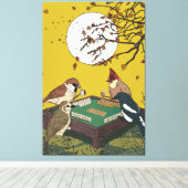Mahjong vogels spel spelen  canvas afdruk (Insitu (Houten vloer))