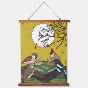 Mahjong vogels spel spelen hangend wandkleed