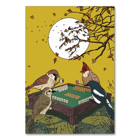 Mahjong vogels spel spelen  kaart (Voorkant)