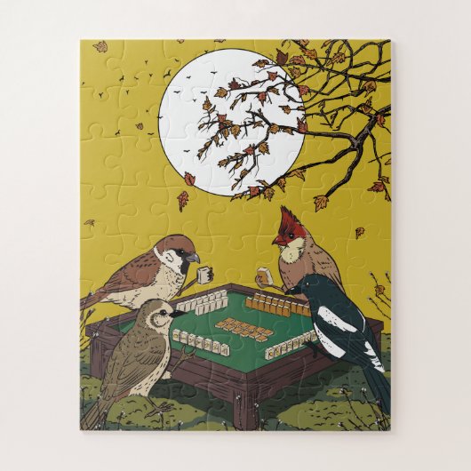 Mahjong vogels spel spelen legpuzzel (Verticaal)