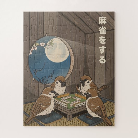 Mahjong vogels spel spelen legpuzzel (Verticaal)