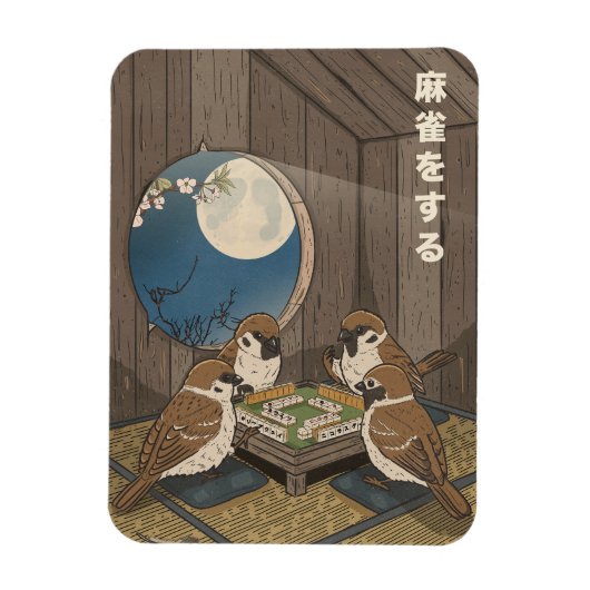 Mahjong vogels spel spelen magneet (Verticaal)