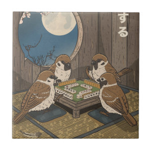 Mahjong vogels spel spelen tegeltje