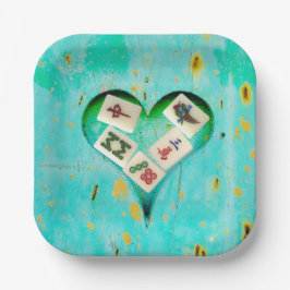 Mahjong vult mijn hart papier bord