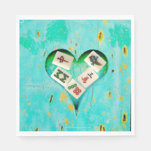 Mahjong vult mijn hartenservet servet (Voorkant)