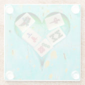 Mahjong vult mijn hartritme glas onderzetter (Achterkant)