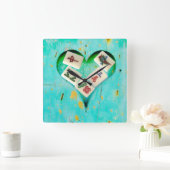 Mahjong vult mijn Heart-uurtje Vierkante Klok (Huis)