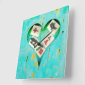 Mahjong vult mijn Heart-uurtje Vierkante Klok (Hoek)