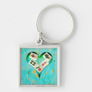 Mahjong vult mijn hoofdketen Heart Sleutelhanger