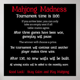 Mahjong waanzin Chinees Mahjong toernooi poster