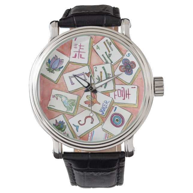 Mahjong Watch peach Horloge (Voorkant)