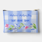 Mahjong Watercolor Bloem Check Rits Tile Dobbelste Etui (Achterkant)