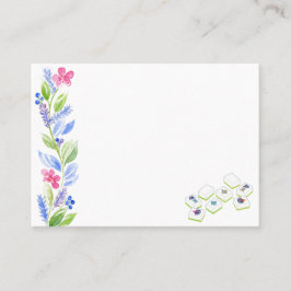 Mahjong Watercolor Flower Plaatskaartje