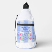 Mahjong Waterverf Bloem Geruite Ritssluiting Dobbe Sling Bag (Voorkant)