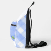 Mahjong Waterverf Bloem Geruite Ritssluiting Dobbe Sling Bag (Rechts)