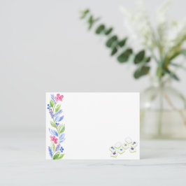 Mahjong Waterverf Bloem Plaatskaartje