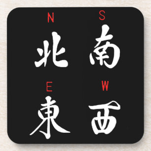 Mahjong Winds, Honor Suit, North, South, East, Wes Onderzetter