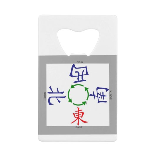 mahjong winds indicator creditkaart flessenopener (Voorkant)