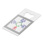mahjong winds indicator creditkaart flessenopener (Voorkant Gekanteld)