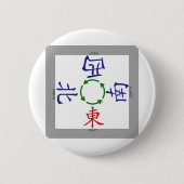 mahjong winds indicator ronde button 5,7 cm (Voorkant)