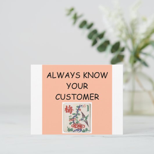 MAHJONG winnaar Briefkaart (Staand voorkant)