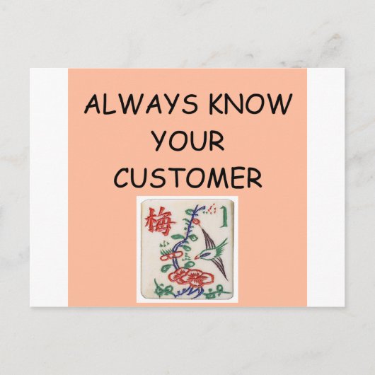 MAHJONG winnaar Briefkaart (Voorkant)