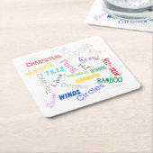 Mahjong woorden papier Onderzetter (Schuin)