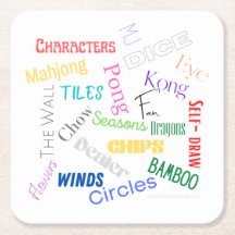 Mahjong woorden papier Onderzetter