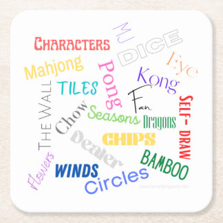 Mahjong woorden papier Onderzetter