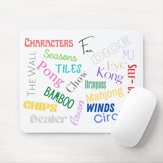 Mahjong Words Muismat (Met muis)