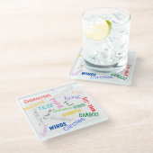 Mahjong Words Onderzetter Glazen Onderzetter (Schuin)