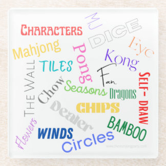 Mahjong Words Onderzetter Glazen Onderzetter