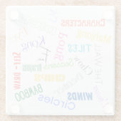 Mahjong Words Onderzetter Glazen Onderzetter (Achterkant)