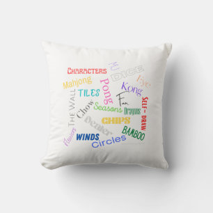 Mahjong Words Pillow Kussen