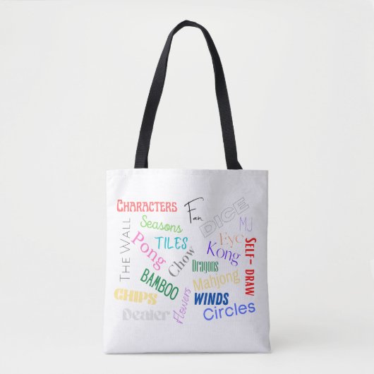 Mahjong Words Tote Bag (Voorkant)