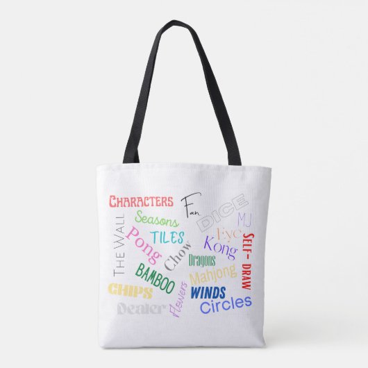 Mahjong Words Tote Bag (Achterkant)