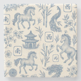 Mahjong Year of the Horse Coaster Stenen Onderzetter