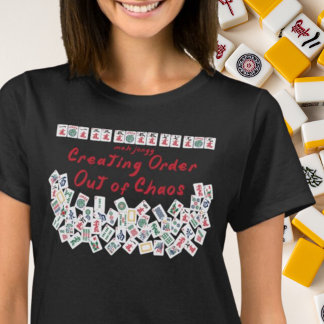 MahJongg Creëer Orde uit Chaos Black T-shirt