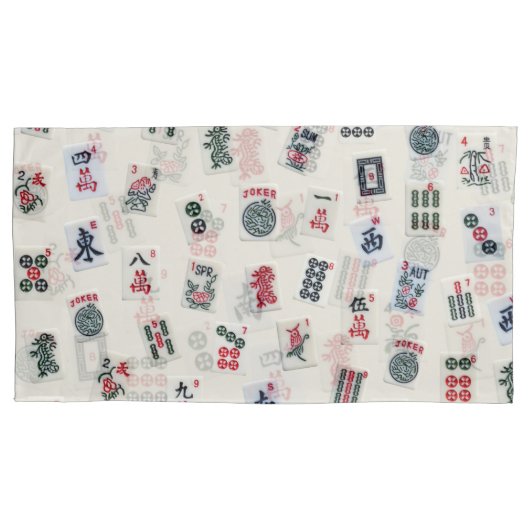 MahJongg game tegel-symbolen ontwerpen Kussensloop (Voorkant-Links)