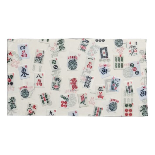 MahJongg game tegel-symbolen ontwerpen Kussensloop (Achterkant-Links)