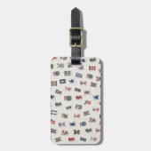 MahJongg-symbolen voor tegels ontwerpen op badge Bagagelabel (Voorkant verticaal)