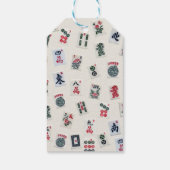 MahJongg-symbolen voor tegels ontwerpen op badge Cadeaulabel (Achterkant)