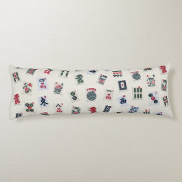 MahJongg-symbolen voor tegels ontwerpen op badge Lichaamskussen