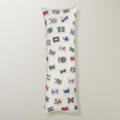 MahJongg-symbolen voor tegels ontwerpen op badge Lichaamskussen (Achterkant (Verticaal))