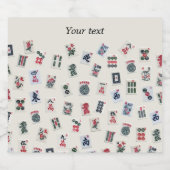 MahJongg-symbolen voor tegels ontwerpen op badge Sparkling Wijnetiket (Enkel label)