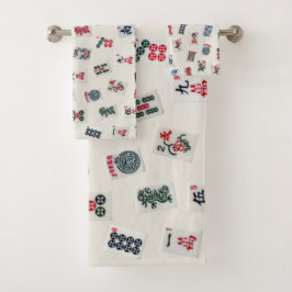 MahJongg-tegel fotografie ontworpen op insignge Bad Handdoek