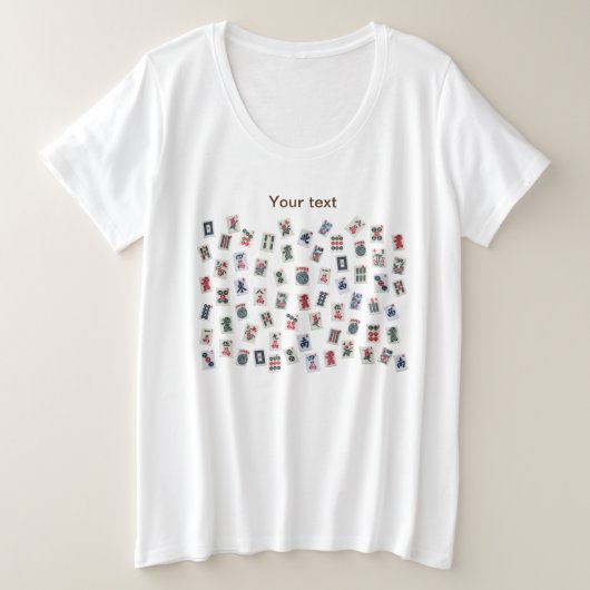 MahJongg-tegels aanpassen Grote Maat T-shirt (Design voorkant)